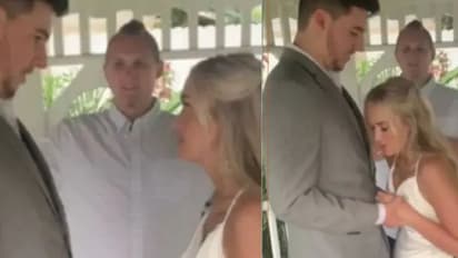 Viral Video : വിവാഹ ദിനത്തില്‍ വരന്‍റെ കൈകളിലേയ്ക്ക് കുഴഞ്ഞു വീണ് വധു; വൈറലായി വീഡിയോ