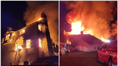 పాములను వెళ్లగొట్టాలని ఇంటినే తగులబెట్టాడు.. మండుతున్న ఇంటి ఫొటోలు వైరల్