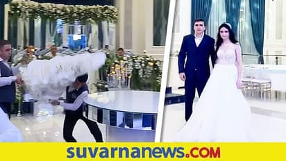 viral video: ಬೀಳುತ್ತಿದ್ದ ವೆಡ್ಡಿಂಗ್ ಕೇಕ್ ನೋಡಿ ಶಾಕ್ ಆದ ಜೋಡಿ
