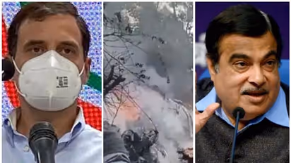 Army Helicopter crash : അപകടം ഞെട്ടിക്കുന്നതെന്ന് ഗഡ്കരി, പ്രാർത്ഥനകളെന്ന് രാഹുല്