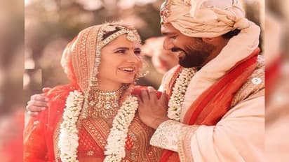 Katrina Kaif Vicky Koushal Wedding ಸಂಭ್ರಮದ ಪೋಟೋ ಹಂಚಿದ ಮುದ್ದಾದ  ಜೋಡಿ