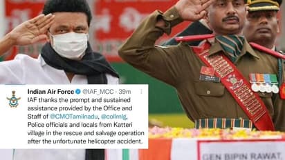 Helicopter Crash : ஹெலிகாப்டர் விபத்தில் உதவிய தமிழக முதல்வர் ஸ்டாலினுக்கு நன்றி…இந்திய விமானப்படை