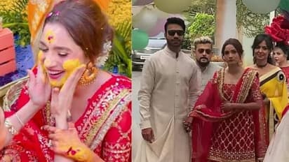 Ankita Lokhande-Vicky Jain's Haldi ceremony: Bride-to-be looks stunning in red salwar kameez [PHOTOS]