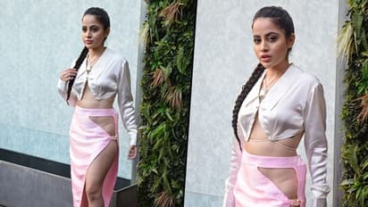 Oops, she did it again! Urfi Javed's fashion sense hangs on a hook in this bizarre pink satin skirt (See Pics)