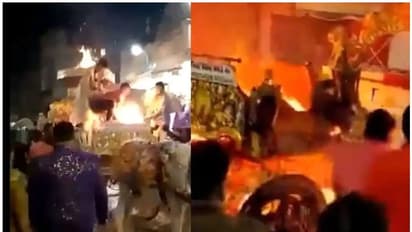Horse Carriage With Groom Catches Fire : വരന് സഞ്ചരിച്ച കുതിര വണ്ടിക്ക് തീപിടിച്ചു; പിന്നെ സംഭവിച്ചത്