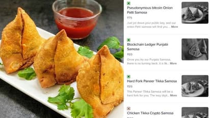 Viral Tweet : 'സ്യൂഡോണിമസ് ബിറ്റ്കോയിന് ഒണിയന് പാറ്റി സമൂസ'; ഇത് എന്തൊരു മെനുവെന്ന് സോഷ്യല് മീഡിയ!