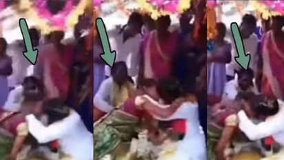 Bride and Groom Kiss : താലികെട്ടിയതിന് പിന്നാലെ ലിപ് ലോക്ക് ചുംബനവുമായി വരനും വധുവും;  വീഡിയോ വൈറല്‍