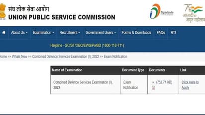 UPSC CDS EXAMS: 341 भर्तियों के लिए नोटिफिकेशन जारी, कैंडिडेट्स  ऐसे कर पाएंगे रजिस्ट्रेशन