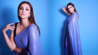 Parineeti Chopra dazzles in Manish Malhotra’s sequence ombre saree; see pics