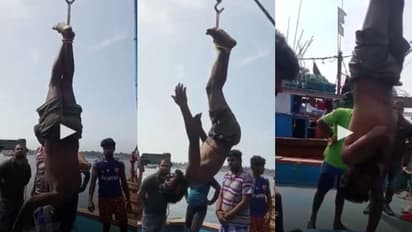 മൊബൈല് ഫോണ് മോഷ്ടിച്ചെന്ന് ആരോപിച്ച് യുവാവിന് ക്രൂര മര്ദ്ദനം; ക്രെയിനില് തലകീഴായി കെട്ടിത്തൂക്കി