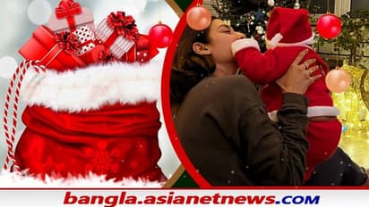 Christmas Celebration : ছোট্ট সান্তাকে কোলে নিয়ে ক্রিসমাস সেলিব্রেশন নুসরতের, ঈশানের ছবি দেখেই রেগে আগুন যশ