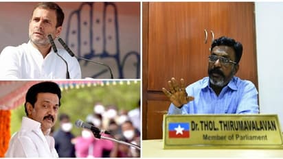 திமுக - காங்கிரஸ் உறவில் விரிசலா.? பாஜக வளர்ச்சியை கண்டு பீதியா.? திருமாவளவனை போட்டுத்தாக்கும் பாஜக!