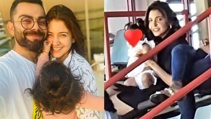Vamika with mom Anushka Sharma, cheers for daddy Virat Kohli from the stands; see pic