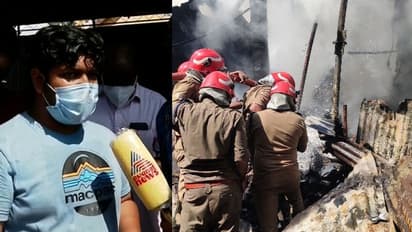 'ഇലക്ട്രിക് പോസ്റ്റിൽ നിന്ന് മൂന്ന് തവണ തീ വീണു'; വൈദ്യുതി കണക്ഷൻ എടുത്തിട്ടില്ലെന്നും ആക്രിക്കട ഉടമ