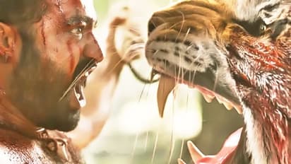 জুনিয়ার এনটিআর-এর ক্ষমতা বোঝাতে বাঘের ব্যবহার, আরআরআর ছবির প্রথম ফ্রেমেই চমক