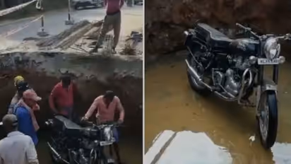 'നടുറോഡില്‍ വമ്പന്‍ കുഴി';  കലുങ്കിനുവേണ്ടിയെടുത്ത കുഴിയില്‍ വീണ് ബൈക്ക് യാത്രക്കാരന് ഗുരുതര പരിക്ക്