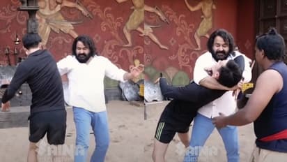 Marakkar unseen visuals : 'മരക്കാറി'നുവേണ്ടി ആക്ഷന് രംഗങ്ങള് പരിശീലിക്കുന്ന മോഹന്ലാല്: വീഡിയോ