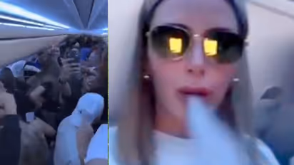 हवाई जहाज के अंदर धुंआ उड़ाती लड़किया-जमकर हुई पार्टी, वीडियो वायरल होने पर लिया गया बड़ा एक्शन