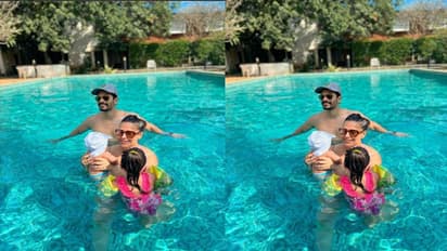 Neha Dupia ने फैमिली के साथ की पूल में मस्ती, बेटे का नाम जान फैंस ने लुटाया खूब प्यार