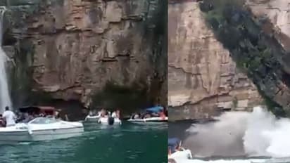 పర్యాటకుల పడవలపై విరిగిపడిన కొండచరియలు.. ఏడుగురు మృతి.. వైరల్ అవుతున్న వీడియోలు..