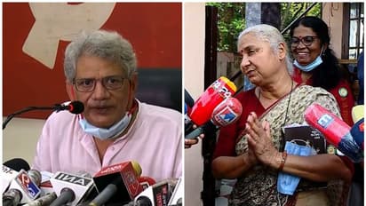 കൈ കൂപ്പുന്നവരോട് മറുപടിയെന്ത്? കെ-റയിൽ ചോദ്യങ്ങൾക്ക് മറുപടി നൽകാതെ സീതാറാം യെച്ചൂരി