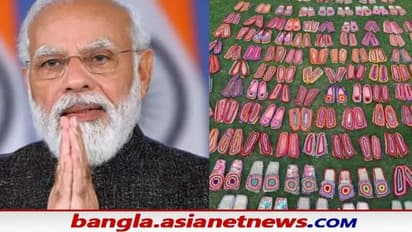 কনকনে ঠান্ডায় কাশী বিশ্বনাথ মন্দির চত্বরে থাকতে হত খালি পায়ে, ১০০ জোড়া পাটের জুতো উপহার মোদীর