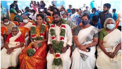 സ്നേഹവീട് വിവാഹവേദിയായി; ദിവ്യയും സുധിനും അനുഗ്രഹവുമായി അന്തേവാസികള്