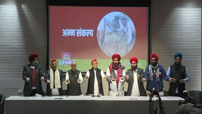तेजिंदर विर्क की मौजूदगी में अखिलेश यादव और नेताओं ने लिया अन्न संकल्प, कहा- भाजपा को हटाएंगे और हराएंगे
