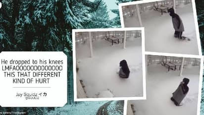 Man falls to knees : കനത്ത മഞ്ഞുതാണ്ടി റെസ്റ്റോറന്റിലേക്ക്, അടച്ചിട്ടതുകണ്ട് ഹൃദയം തകർന്ന് യുവാവ്, വീഡിയോ വൈറൽ