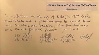 Netaji Birth Anniversary ಜರ್ಮನಿಯಲ್ಲಿ ವಿಶೇಷ ಔತಣಕೂಟ, ಜೈಹಿಂದ್ ಎಂದ ನೇತಾಜಿ ಪುತ್ರಿ