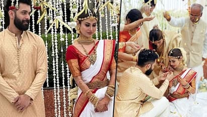 Mouni Roy turns Mrs Suraj Nambiar: First pictures of newlyweds out, actress looks ravishing as Malayali bride