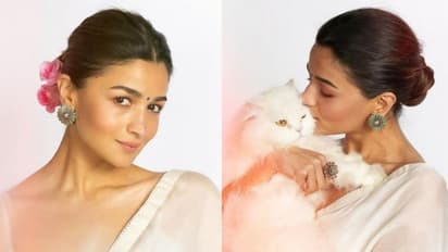 পোষ্যকে নিয়ে পোজ, ছবির প্রোমোশনে গাঙ্গু লুকে আলিয়া তাক লাগালেন নেটপাড়ায়