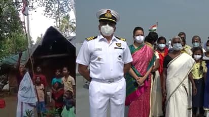 নাতি-নাতনিদের নিয়ে পতাকা উত্তোলন করে ভাইরাল, কেরলের আগেরি আম্মাকে সংবর্ধনা ইন্ডিয়ান নেভির