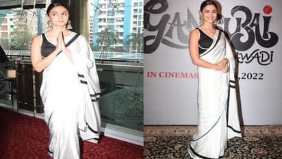Alia Bhatt को व्हाइट साड़ी से हो गया है प्यार, Gangubai के प्रमोशन के दौरान हुस्न परी बनी आईं नजर