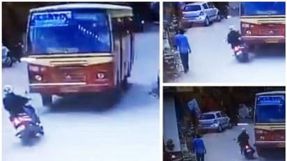ഭാഗ്യമോ അതോ മിടുക്കോ ഈ സ്‍കൂട്ടര്‍ യാത്രികനെ രക്ഷിച്ചത്? വീഡിയോ കണ്ട് അമ്പരന്ന് നാട്ടുകാര്‍!