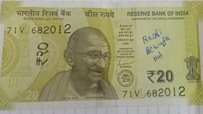 Rs 20 currency note with 'Rashi bewafa hai' written on it goes viral