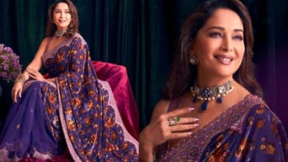 Madhuri Dixit Photoshoot: പർപ്പിളില്‍ മനോഹരിയായി മാധുരി ദീക്ഷിത്; സാരിയുടെ വില ഒന്നേകാൽ ലക്ഷം