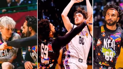 Ranveer Singh at NBA event: Spends time with Machine Gun Kelly and more (Video)