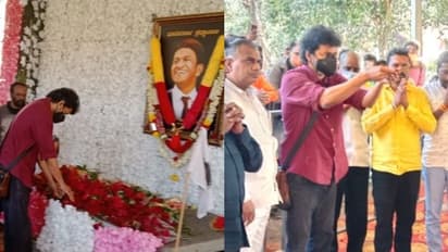 Actor vijay : പുനീതിന്റെ ഓർമയിൽ ആദരവോടെ; പ്രിയ നടന്റെ സ്മാരകത്തിലെത്തി ആദരാഞ്ജലി അര്‍പ്പിച്ച് വിജയ്