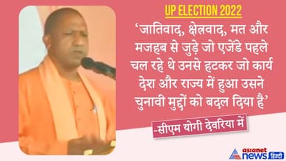 देवरिया में सीएम योगी बोले- आज हर दल यूपी चुनाव में परिवारवाद से उठकर गरीब कल्याण की कर रहा है बात