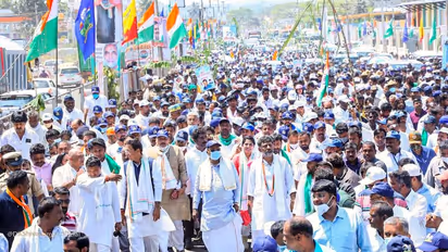 Mekedatu Padayatre: ಜೆಡಿಎಸ್‌ ಕೋಟೆಯಲ್ಲಿ ಕಾಂಗ್ರೆಸ್‌ ಶಕ್ತಿ ಪ್ರದರ್ಶನ: ಬಿಡದಿ ತಲುಪಿದ ಕಾಲ್ನಡಿಗೆ