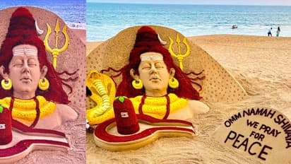 विश्व शांति की कामना के साथ सुदर्शन पटनायक ने 23 हजार रुद्राक्ष से बनाए शिव;मोदी ने कहा-'महादेव कल्याण करें'