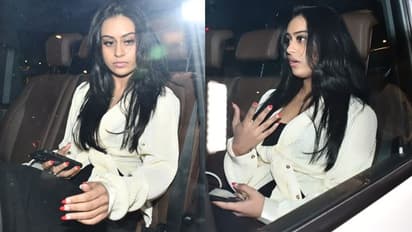 ಕಾರಿನೊಳಗೆ  ಭಯಭೀತರಾಗಿ ಕಾಣಿಸಿಕೊಂಡ ದೇವಗನ್‌ ಪುತ್ರಿ  ನೈಸಾ