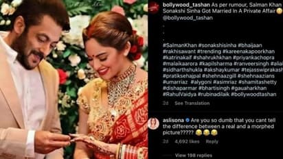 Sonakshi Sinha : നിങ്ങൾ ഇത്രയ്ക്ക് വിഡ്ഢികളാണോ? സൽമാൻ ഖാനുമായുള്ള ‘വിവാഹ ചിത്ര’ത്തെ കുറിച്ച് സൊനാക്ഷി