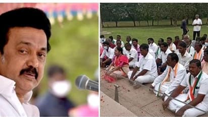 இது தான் உங்க நீதியா முதல்வரே..? திமுகவை எதிர்த்து போராட்டத்தில் காங்கிரஸ்...!