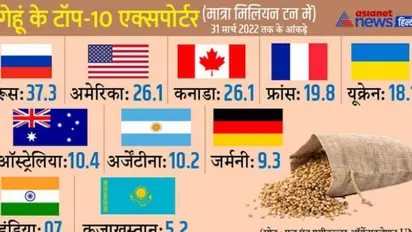 2020 में गेहूं के टॉप-5 निर्यातक थे रूस और यूक्रेन, युद्ध के बाद से भारत का एक्सपोर्ट बढ़कर टॉप-10 में पहुंचा