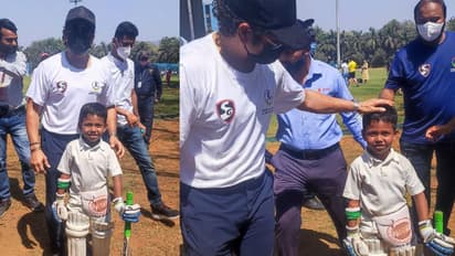 అచ్చం మాస్టర్ బ్లాస్టర్ బ్యాటింగ్ స్టైలే.. ఐదేండ్ల బుడ్డోడి కోరిక నెరవేర్చిన సచిన్.. బోనస్ గా టిప్స్