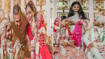 Isha Ambani ने अनमोल और कृशा शाह का जोड़ा गठबंधन, देखें टीना अंबानी के बेटे की शादी की Unseen फोटोज