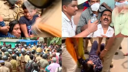 കെ റെയിൽ കല്ലിടൽ;  കോട്ടയത്ത് നാട്ടുകാരുടെ വൻ പ്രതിഷേധം; പൊലീസ് ബലംപ്രയോ​ഗിച്ചു, സ്ത്രീകളെ വലിച്ചിഴച്ച് നീക്കി