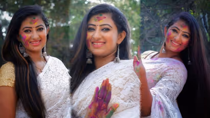  Latha Sangaraju : ഹോളിയില്‍ കളറായി 'നീലക്കുയിൽ റാണി',  തരംഗമായി ലതയുടെ ചിത്രങ്ങള്‍